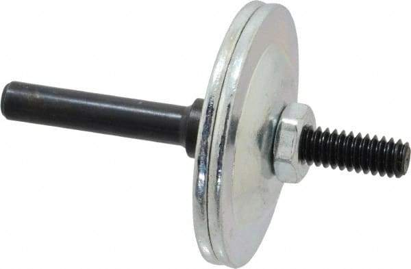 Made in USA - 1/4" Hole, Wheel Mandrel - 5/8" Max Wheel Width, 1/4" Shank Diam, 2-1/2" OAL - Eagle Tool & Supply