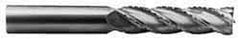 M.A. Ford - 5/8" Diam, 1-1/4" LOC, 4 Flute Solid Carbide Roughing & Finishing Square End Mill - Uncoated, 3-1/2" OAL, 5/8" Shank Diam, Straight Shank, 30° Helix, Centercutting, Regular Length - Eagle Tool & Supply