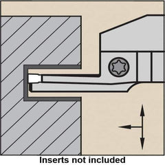 Kennametal - 2mm Groove Width, 12mm Max Depth of Cut, Left Hand Cut, A4M-B Indexable Grooving Blade - 2S Seat Size, A4G0200M2SP02B Insert Style, Series A4 - Eagle Tool & Supply