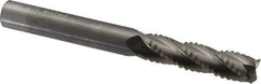 M.A. Ford - 7/16" Diam, 1-3/4" LOC, 4 Flute Solid Carbide Roughing & Finishing Square End Mill - Uncoated, 4" OAL, 7/16" Shank Diam, Straight Shank, 30° Helix, Centercutting, Extra Long Length - Eagle Tool & Supply