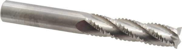 M.A. Ford - 1/2" Diam, 2" LOC, 4 Flute Solid Carbide Roughing & Finishing Square End Mill - Uncoated, 4" OAL, 1/2" Shank Diam, Straight Shank, 30° Helix, Centercutting, Extra Long Length - Eagle Tool & Supply