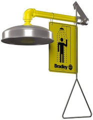 Bradley - Plumbed Drench Showers Mount: Horizontal Shower Head Material: Plastic with Stainless Steel - Eagle Tool & Supply