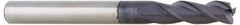 Accupro - 11/32", 3 Flute, Single End, Solid Carbide, 0.02" Corner Radius End Mill - 2" OAL, 35° Helix, Right Hand Flute, 1/2" LOC, Right Hand Cut - Eagle Tool & Supply