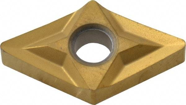 Seco - DNGM432 MF1 Grade CP200 Carbide Turning Insert - TiAlN/TiN Finish, 55° Diamond, 1/2" Inscr Circle, 3/16" Thick, 1/32" Corner Radius - Eagle Tool & Supply