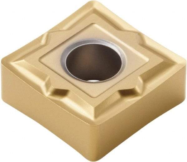 Seco - SNMP433 MF1 Grade CP200 Carbide Turning Insert - TiAlN/TiN Finish, 90° Square, 1/2" Inscr Circle, 3/16" Thick, 3/64" Corner Radius - Eagle Tool & Supply