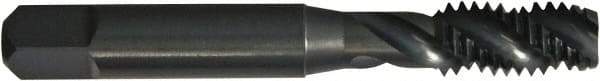 Vermont Tap & Die - M12x1.75 Metric 3 Flute 6H Modified Bottoming Spiral Flute Tap - Powdered Metal, Oxide Finish, 3-3/8" OAL, Right Hand Flute, Right Hand Thread, D6, Series 5750SM - Eagle Tool & Supply