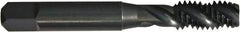 Vermont Tap & Die - M12x1.75 Metric 3 Flute 6H Modified Bottoming Spiral Flute Tap - Powdered Metal, Oxide Finish, 3-3/8" OAL, Right Hand Flute, Right Hand Thread, D6, Series 5750SM - Eagle Tool & Supply