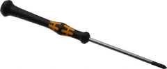 Wera - #1, 6-7/8" OAL, Electronic/Electrostatic Phillips Screwdriver - 3-1/8" Blade Length, Round Shank, Ergonomic Handle - Eagle Tool & Supply