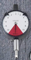 Mitutoyo - 1.6mm Range, 80-0-80 Dial Reading, 0.02mm Graduation Dial Drop Indicator - 2-1/8" Dial, 2mm Range per Revolution, 0.016mm Accuracy - Eagle Tool & Supply