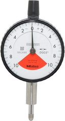 Mitutoyo - 0.02" Range, 10-0-10 Dial Reading, 0.0005" Graduation Dial Drop Indicator - 2-3/16" Dial, 0.028" Range per Revolution, 0.0005" Accuracy - Eagle Tool & Supply