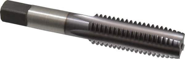 Kennametal - 5/8-11 UNC 3B 4 Flute TiCN Finish High Speed Steel Straight Flute Standard Hand Tap - Plug, Right Hand Thread, 3-13/16" OAL, 1-13/16" Thread Length, H3 Limit, Oversize - Exact Industrial Supply