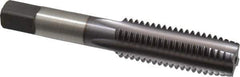 Kennametal - 5/8-11 UNC 3B 4 Flute TiCN Finish High Speed Steel Straight Flute Standard Hand Tap - Plug, Right Hand Thread, 3-13/16" OAL, 1-13/16" Thread Length, H3 Limit, Oversize - Exact Industrial Supply
