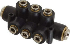 Norgren - 1/4" Inlet, 5/32" Outlet Manifold - 175°F Max, 260 Max PSI, 2 Inlet Ports, 3 Outlet Ports - Eagle Tool & Supply