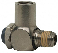 Norgren - 1/2" Female NPT x 1/2" Male NPT Tamper Resistant Flow Control Valve - 5 to 150 psi, Needle Valve & Brass Material - Eagle Tool & Supply