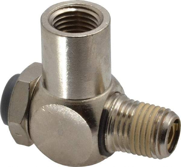 Norgren - 1/4" Female NPT x 1/4" Male NPT Tamper Resistant Flow Control Valve - 5 to 150 psi, Needle Valve & Brass Material - Eagle Tool & Supply
