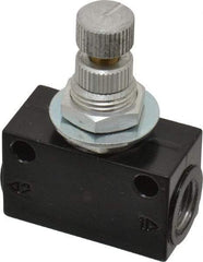 Norgren - 1/8" NPT Inlet x 1/8" NPT Outlet In-Line Flow Control Valve - 15 to 145 psi, Needle Valve & Aluminum Material - Eagle Tool & Supply