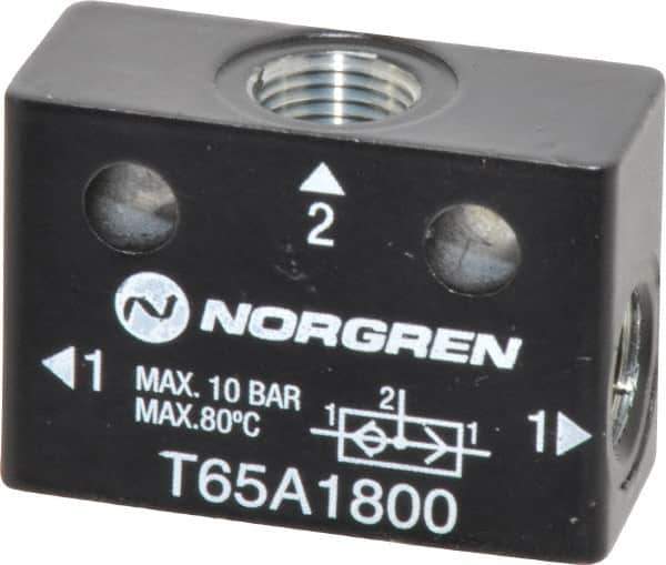 Norgren - 1/8" NPT x 1/8" NPT Shuttle Valve - 10 to 145 psi & Zinc Body - Eagle Tool & Supply