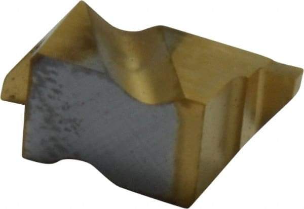 Kennametal - 2031NGP Grade KC730, 0.79mm Cutting Width Carbide Grooving Insert - 1.27mm Max Depth of Cut, Right Hand, 0.09mm Corner Radius, TiN Finish - Eagle Tool & Supply