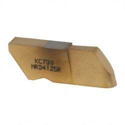 Kennametal - 4125NRD Grade KC730, 6.35mm Cutting Width Carbide Grooving Insert - 12.7mm Max Depth of Cut, Right Hand, 3.18mm Corner Radius, TiN Finish - Eagle Tool & Supply