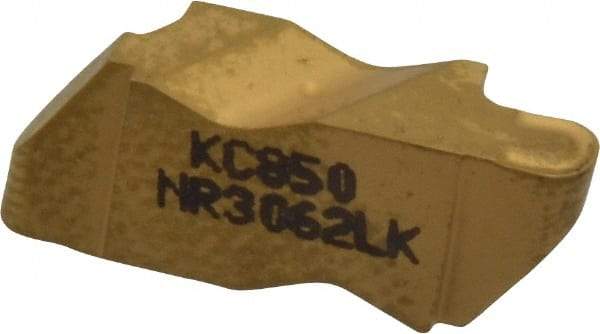 Kennametal - 3062NR K Grade KC850, 3.18mm Cutting Width Carbide Grooving Insert - 3.81mm Max Depth of Cut, Left Hand, 1.59mm Corner Radius, TiC/TiCN/TiN Finish - Eagle Tool & Supply