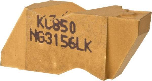 Kennametal - 3156NG K Grade KC850, 3.96mm Cutting Width Carbide Grooving Insert - 3.81mm Max Depth of Cut, Left Hand, 0.19mm Corner Radius, TiC/TiCN/TiN Finish - Eagle Tool & Supply