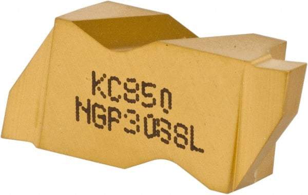 Kennametal - 3088NGP Grade KC850, 2.24mm Cutting Width Carbide Grooving Insert - 2.39mm Max Depth of Cut, Left Hand, 0.19mm Corner Radius, TiC/TiCN/TiN Finish - Eagle Tool & Supply