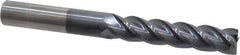 Accupro - 7/16", 2" LOC, 7/16" Shank Diam, 4" OAL, 4 Flute, Solid Carbide Square End Mill - Single End, AlTiN Finish, Spiral Flute, 40° Helix, Centercutting, Right Hand Cut, Right Hand Flute - Eagle Tool & Supply