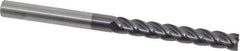 Accupro - 7/16", 3" LOC, 7/16" Shank Diam, 6" OAL, 4 Flute, Solid Carbide Square End Mill - Single End, AlTiN Finish, Spiral Flute, 40° Helix, Centercutting, Right Hand Cut, Right Hand Flute - Eagle Tool & Supply