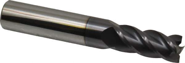 Accupro - 29/64", 1" LOC, 1/2" Shank Diam, 3" OAL, 4 Flute, Solid Carbide Square End Mill - Single End, AlTiN Finish, Spiral Flute, 40° Helix, Centercutting, Right Hand Cut, Right Hand Flute - Eagle Tool & Supply