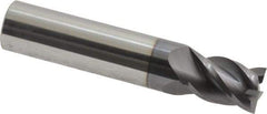 Accupro - 29/64", 5/8" LOC, 1/2" Shank Diam, 2-1/2" OAL, 4 Flute, Solid Carbide Square End Mill - Single End, AlTiN Finish, Spiral Flute, 40° Helix, Centercutting, Right Hand Cut, Right Hand Flute - Eagle Tool & Supply