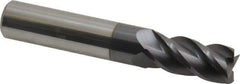 Accupro - 31/64", 1" LOC, 1/2" Shank Diam, 3" OAL, 4 Flute, Solid Carbide Square End Mill - Single End, AlTiN Finish, Spiral Flute, 40° Helix, Centercutting, Right Hand Cut, Right Hand Flute - Eagle Tool & Supply