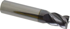 Accupro - 31/64", 5/8" LOC, 1/2" Shank Diam, 2-1/2" OAL, 4 Flute, Solid Carbide Square End Mill - Single End, AlTiN Finish, Spiral Flute, 40° Helix, Centercutting, Right Hand Cut, Right Hand Flute - Eagle Tool & Supply