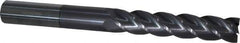 Accupro - 5/8", 3" LOC, 5/8" Shank Diam, 6" OAL, 4 Flute, Solid Carbide Square End Mill - Single End, AlTiN Finish, Spiral Flute, 40° Helix, Centercutting, Right Hand Cut, Right Hand Flute - Eagle Tool & Supply