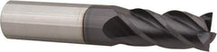 Accupro - 11/16", 1-1/2" LOC, 3/4" Shank Diam, 4" OAL, 4 Flute, Solid Carbide Square End Mill - Single End, AlTiN Finish, Spiral Flute, 40° Helix, Centercutting, Right Hand Cut, Right Hand Flute - Eagle Tool & Supply