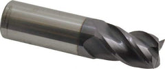 Accupro - 11/16", 1" LOC, 3/4" Shank Diam, 3" OAL, 4 Flute, Solid Carbide Square End Mill - Single End, AlTiN Finish, Spiral Flute, 40° Helix, Centercutting, Right Hand Cut, Right Hand Flute - Eagle Tool & Supply