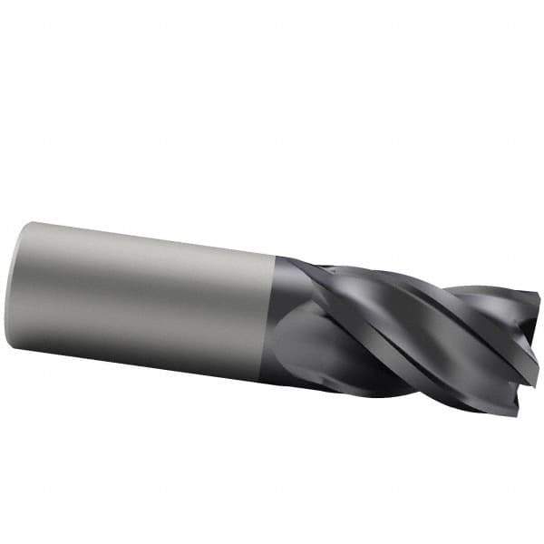 Accupro - 3/4", 1" LOC, 3/4" Shank Diam, 3" OAL, 4 Flute, Solid Carbide Square End Mill - Single End, AlTiN Finish, Spiral Flute, 40° Helix, Centercutting, Right Hand Cut, Right Hand Flute - Eagle Tool & Supply