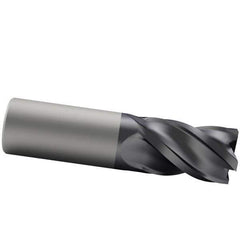 Accupro - 3/4", 1" LOC, 3/4" Shank Diam, 3" OAL, 4 Flute, Solid Carbide Square End Mill - Single End, AlTiN Finish, Spiral Flute, 40° Helix, Centercutting, Right Hand Cut, Right Hand Flute - Eagle Tool & Supply