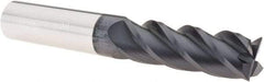 Accupro - 3/4", 2-1/4" LOC, 3/4" Shank Diam, 5" OAL, 4 Flute, Solid Carbide Square End Mill - Single End, AlTiN Finish, Spiral Flute, 40° Helix, Centercutting, Right Hand Cut, Right Hand Flute - Eagle Tool & Supply