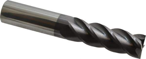 Accupro - 1", 3" LOC, 1" Shank Diam, 6" OAL, 4 Flute, Solid Carbide Square End Mill - Single End, AlTiN Finish, Spiral Flute, 40° Helix, Centercutting, Right Hand Cut, Right Hand Flute - Eagle Tool & Supply