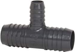 Value Collection - 1-1/2 x 1-1/2 x 1" Barb, Multiple Barbed Tube Reducing Tee - PVC, Male - Eagle Tool & Supply