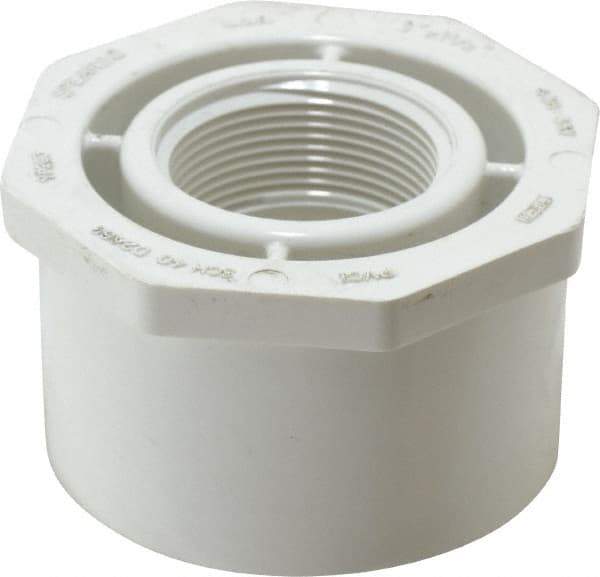 Value Collection - 3 x 1-1/2" PVC Plastic Pipe Bushing - Schedule 40, Spig x FIPT End Connections - Eagle Tool & Supply