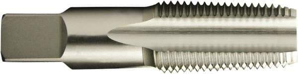 Vermont Tap & Die - 3/8-18 NPT Thread, 4 Flute Standard Pipe Tap - 2-9/16" OAL, 1-1/16" Thread Length, 0.7" Shank Diam, Bright Finish, High Speed Steel - Exact Industrial Supply