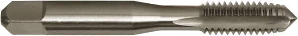 Vermont Tap & Die - 5/8-11 UNC 3/3B 4 Flute Bright Finish High Speed Steel Straight Flute Standard Hand Tap - Plug, Right Hand Thread, 3-13/16" OAL, 1-13/16" Thread Length, H3 Limit, Oversize - Exact Industrial Supply