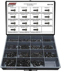 Value Collection - 360 Piece Steel Socket Head Cap Screws - 1/4 to 1/2 Thread - Eagle Tool & Supply