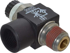 ARO/Ingersoll-Rand - 3/8" NPT x 3/8" NPT Right Angle Flow Control Valve - 0 to 150 psi & Brass Material - Eagle Tool & Supply