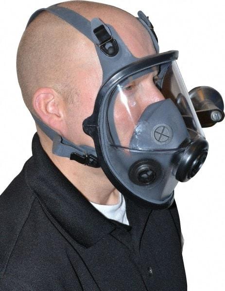 North - Series 5400, Size S Full Face Respirator - 4-Point Suspension, Threaded Connection - Eagle Tool & Supply