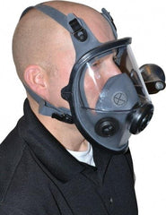 North - Series 5400, Size S Full Face Respirator - 4-Point Suspension, Threaded Connection - Eagle Tool & Supply