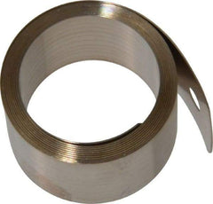 Gardner Spring - 0.012" Thick x 38" Long, 5 Lb Capacity Constant Force Spring - 0.81" Wide, 1.02" ID of Reflection, 1.84" Initial Extension, 0.187" End Hole Diam - Eagle Tool & Supply
