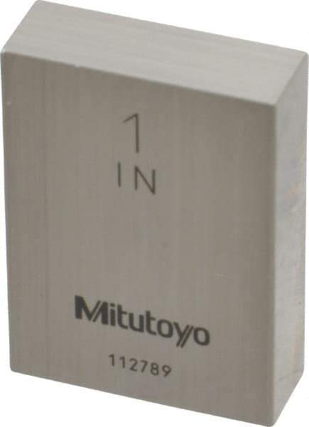 Mitutoyo - 1" Rectangular Steel Gage Block - Accuracy Grade 0, Includes Certificate of Inspection - Eagle Tool & Supply