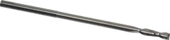 Accupro - 1/8", 1/2" LOC, 1/8" Shank Diam, 3" OAL, 2 Flute, Solid Carbide Square End Mill - Single End, Uncoated, Spiral Flute, 40° Helix, Centercutting, Right Hand Cut, Right Hand Flute - Eagle Tool & Supply